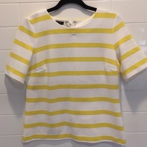 Talbots MP as shirt. ctn/poly/spandex. Yellow/whte